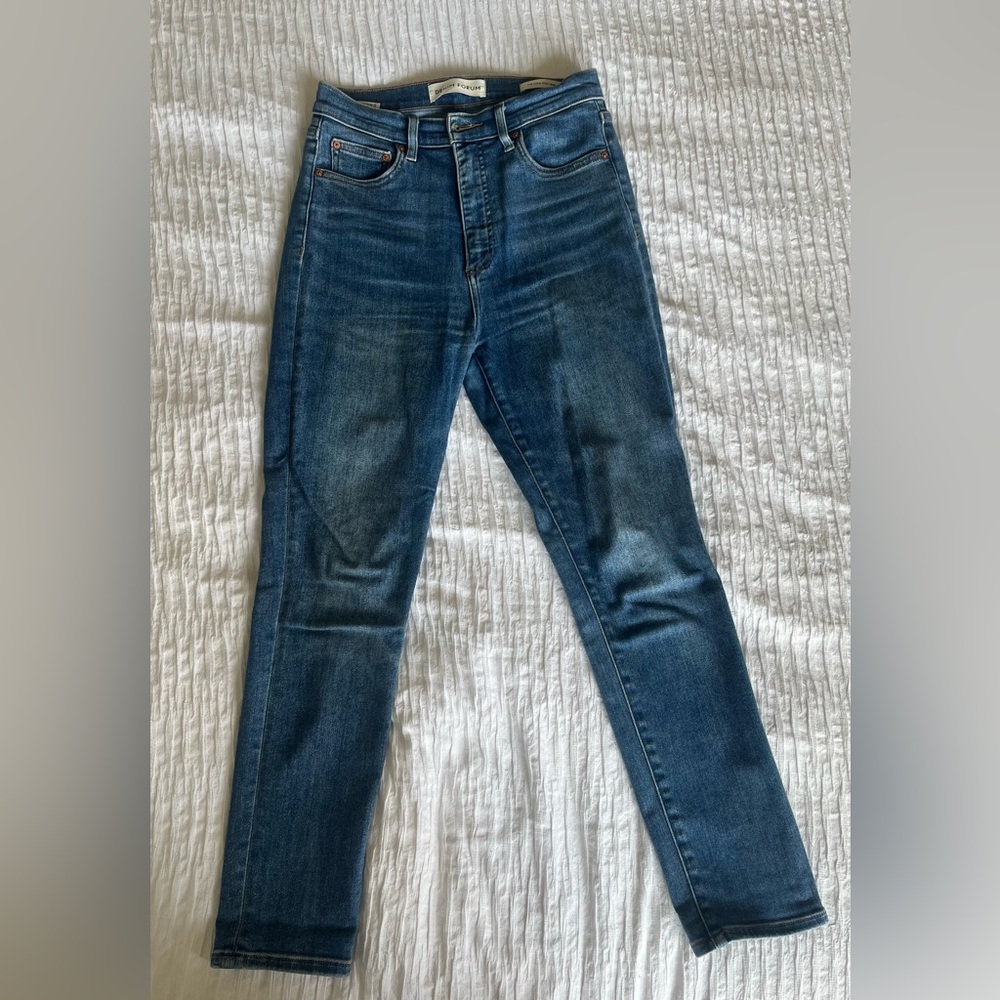 Denim Forum Women's Skinny Jeans - Classic Blue Wash